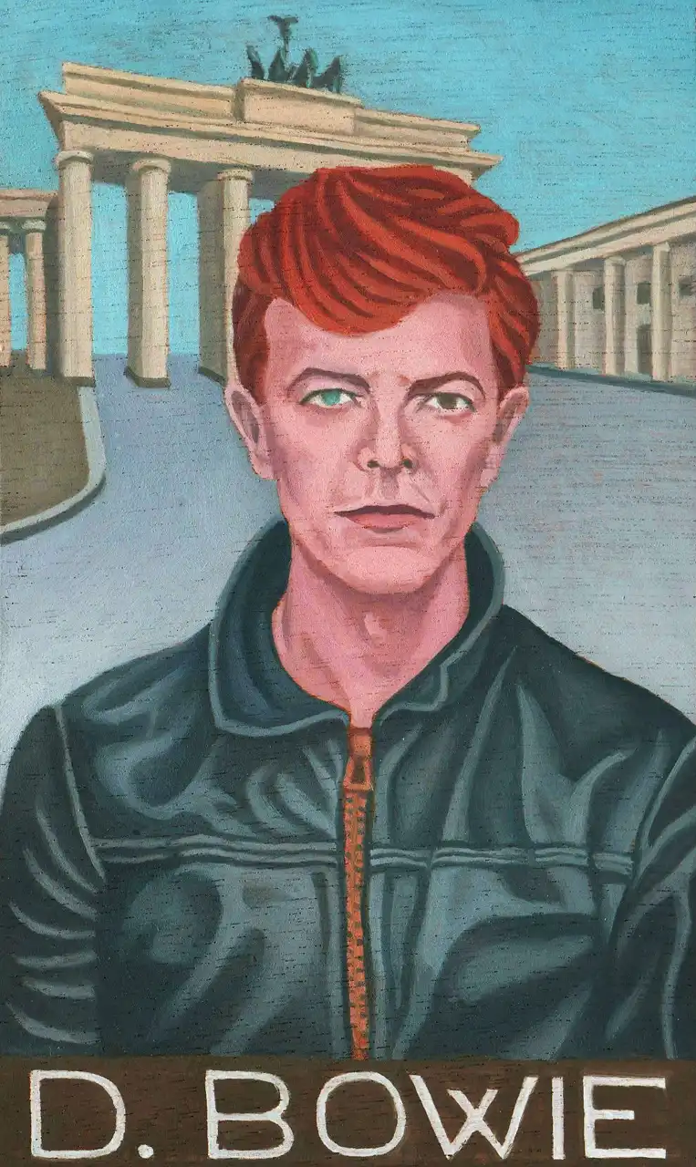 San. CIV – David Bowie, Olio su tavoletta di legno, 10,5 × 16,5 cm, Franco Biagioni