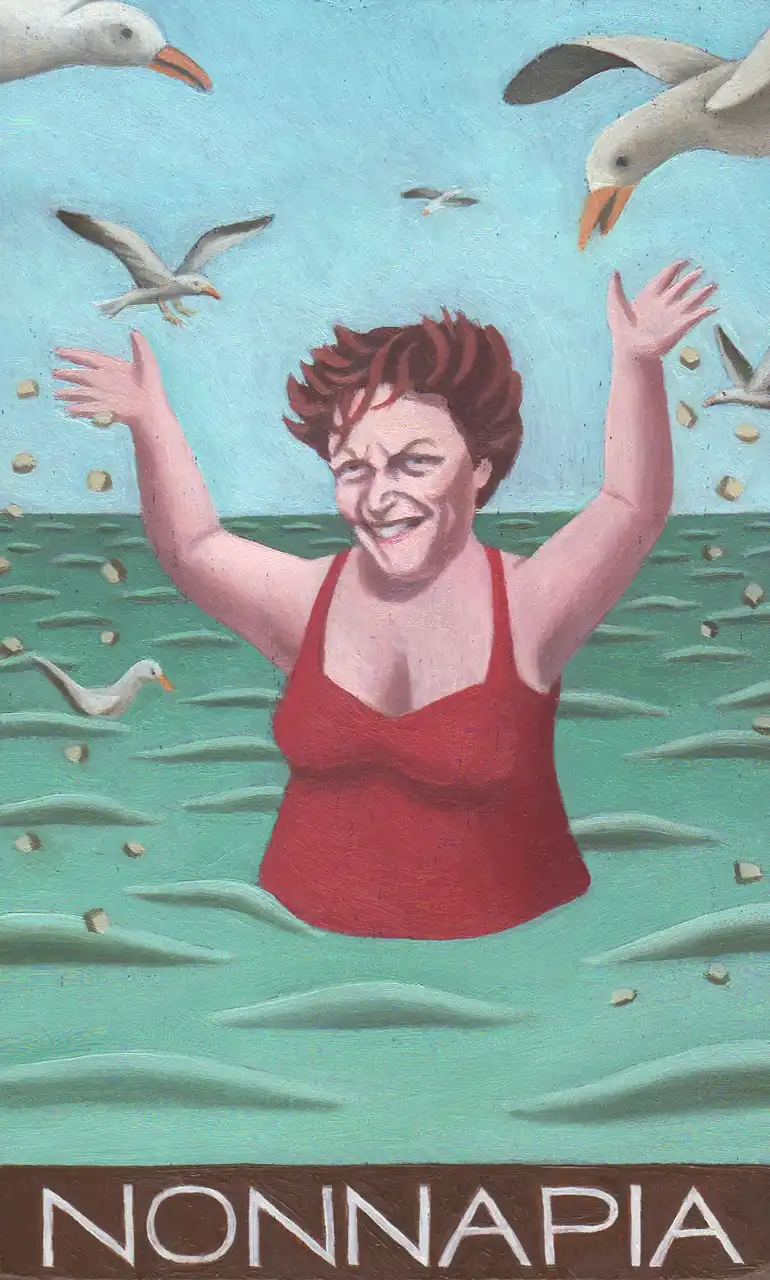 San. CXLII – Pia Biagioni, Olio su tavoletta di legno, 11 × 17,5 cm, Franco Biagioni
