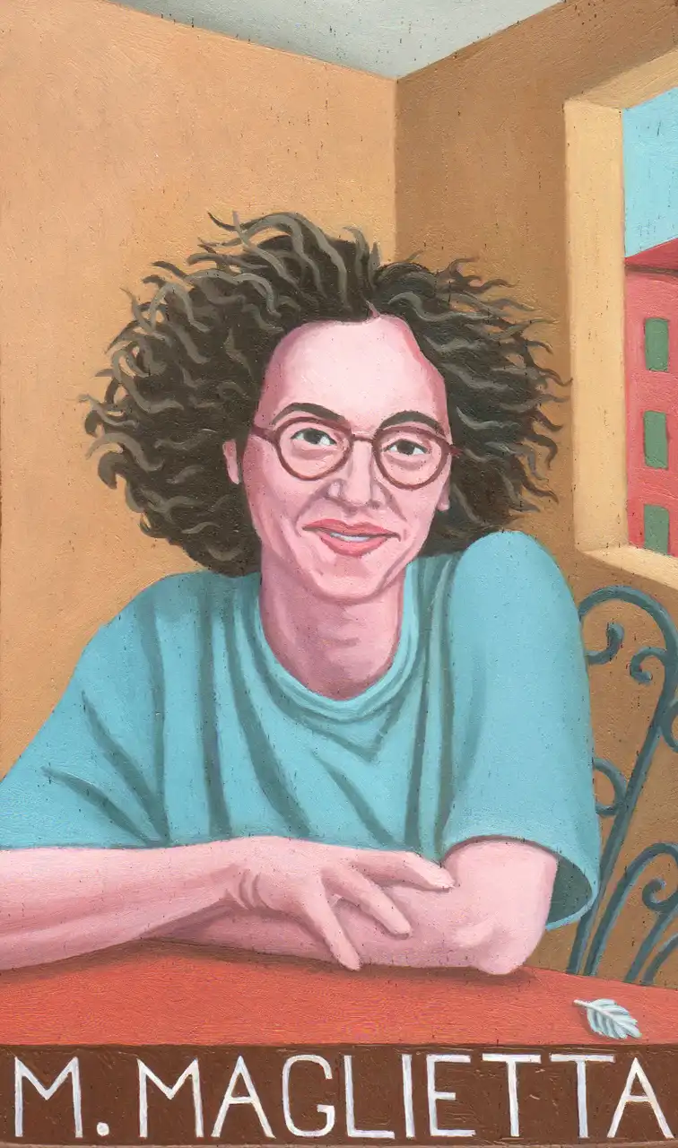 San. CXXV – Maria Maglietta, Olio su tavoletta di legno, 10,5 × 17,5 cm, Franco Biagioni