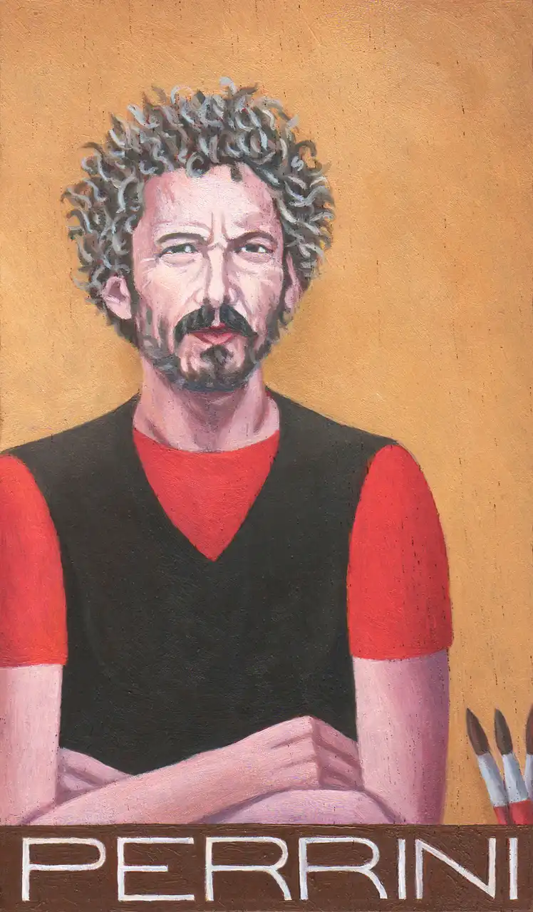 San. CXXXVIII – Agostino Perrini, Olio su tavoletta di legno, 10,5 × 17,5 cm, Franco Biagioni
