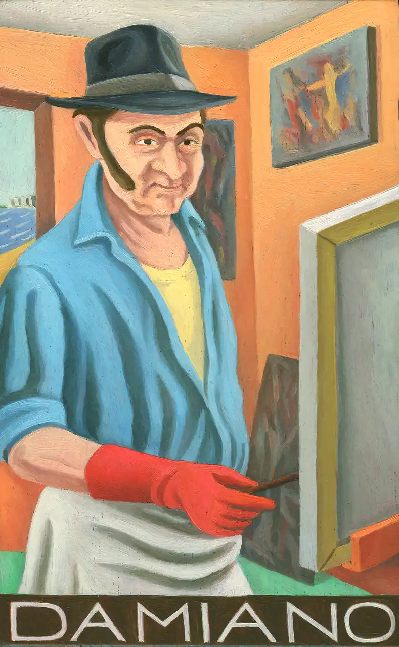 San. LX – Bernard Damiano, Olio su tavoletta di legno, 11,5 × 18 cm, Franco Biagioni