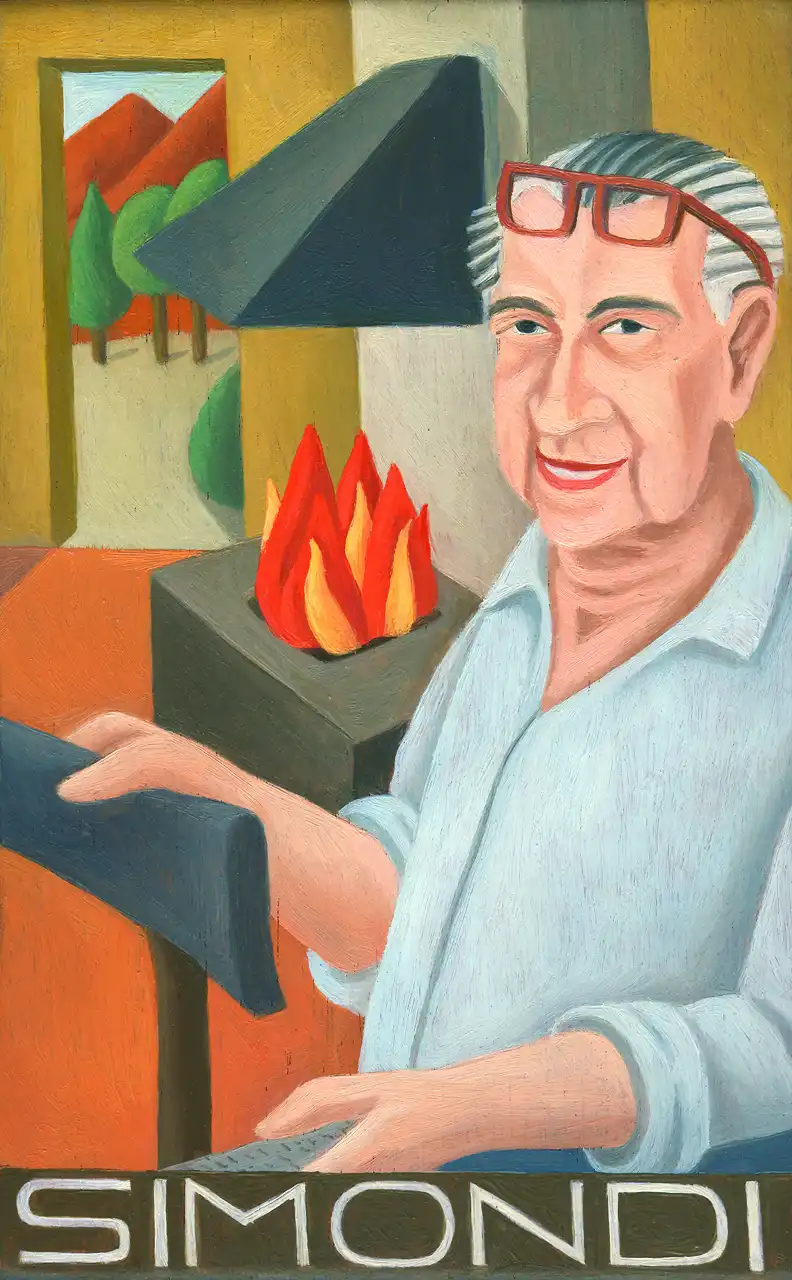 San. LXV – Ambrogio Pierino Simondi, Olio su tavoletta di legno, 11 × 17 cm, Franco Biagioni