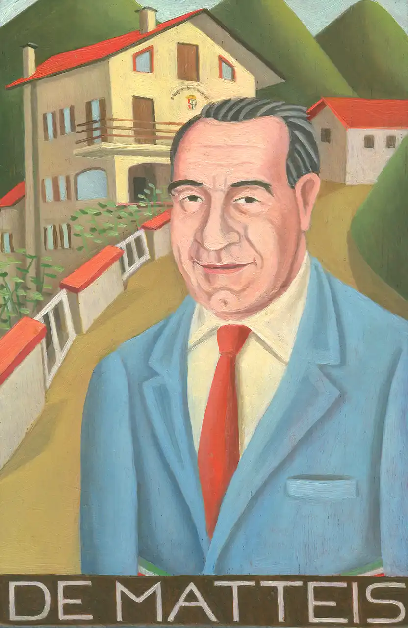 San. LXVI – Gianni De Matteis, Olio su tavoletta di legno, 12 × 18 cm, Franco Biagioni