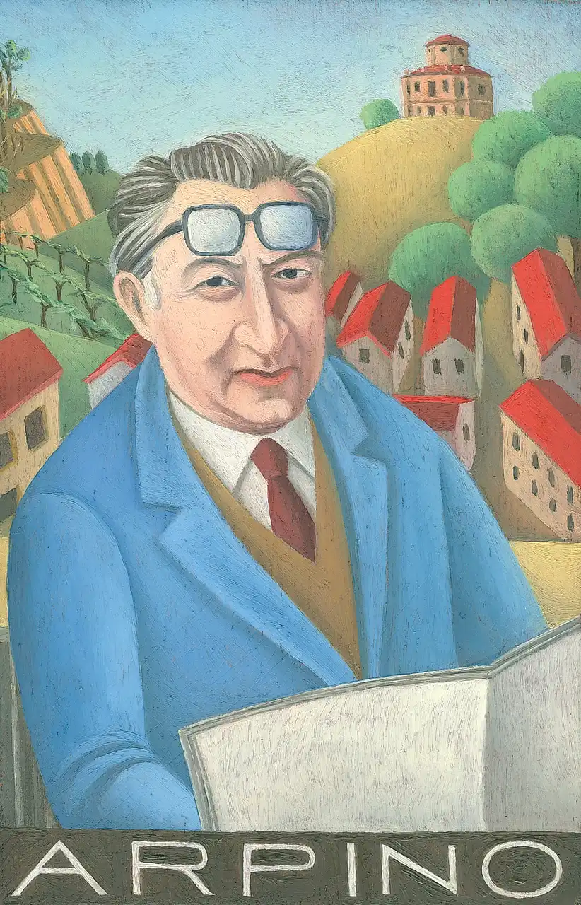 San. X – Giovanni Arpino, Olio su tavoletta di legno, 12 × 18 cm, Franco Biagioni