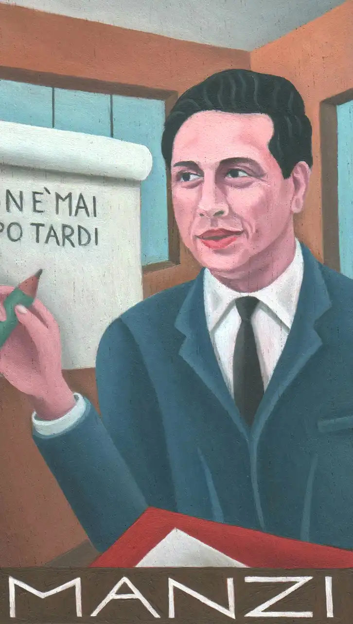 San. XIX – Alberto Manzi, Olio su tavoletta di legno, 10,5 × 17,5 cm, Franco Biagioni