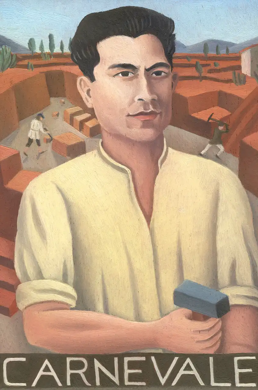 San. XXIV – Salvatore Carnevale, Olio su tavoletta di legno, 12 × 17,5 cm, Franco Biagioni