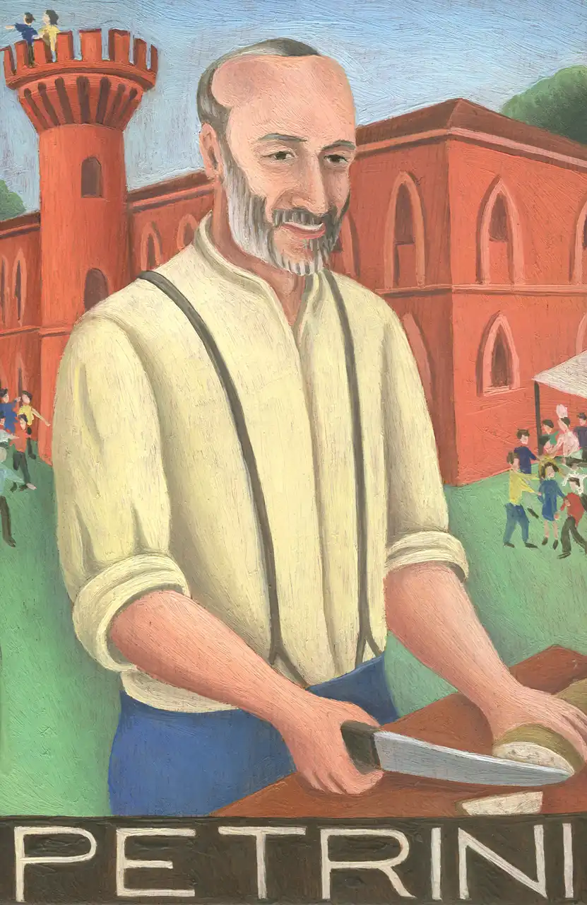 San. XXX – Carlo Petrini, Olio su tavoletta di legno, 11 × 16,5 cm, Franco Biagioni