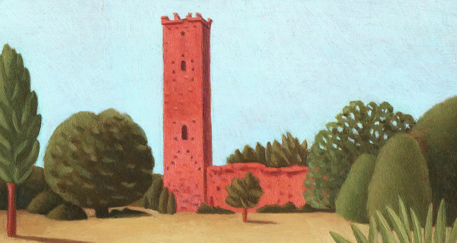 Tav. CXLII – Torre di Chia, Olio su tavoletta di legno, 15,5 × 9 cm, Franco Biagioni