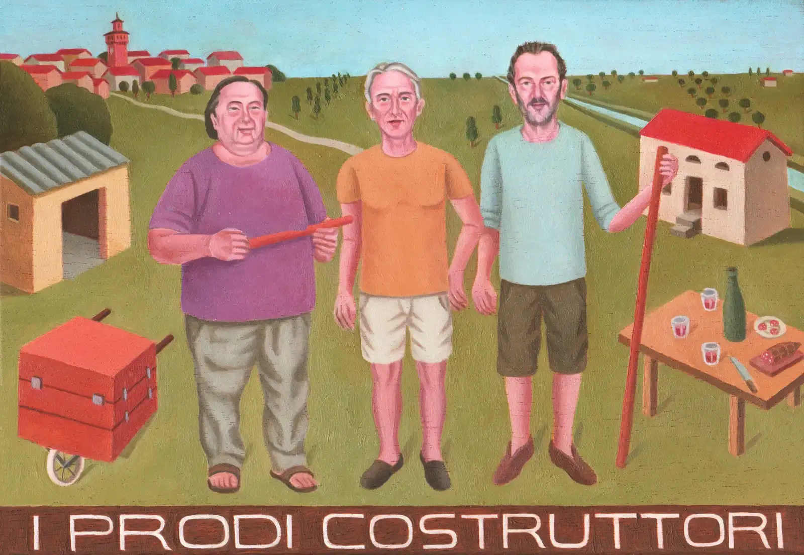 Tav. CXLV – I prodi costruttori, Olio su tavoletta di legno, 29,5 × 21 cm, Franco Biagioni