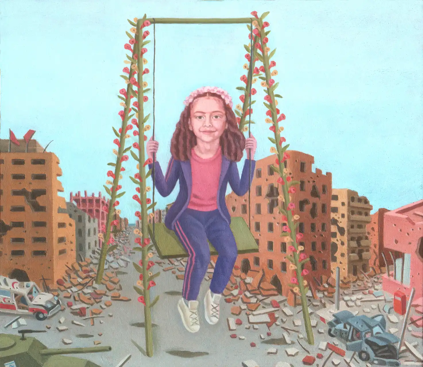 Tav. CXLVII – La Reginetta di Gaza, Olio su tavoletta di legno, 24 × 21 cm, Franco Biagioni