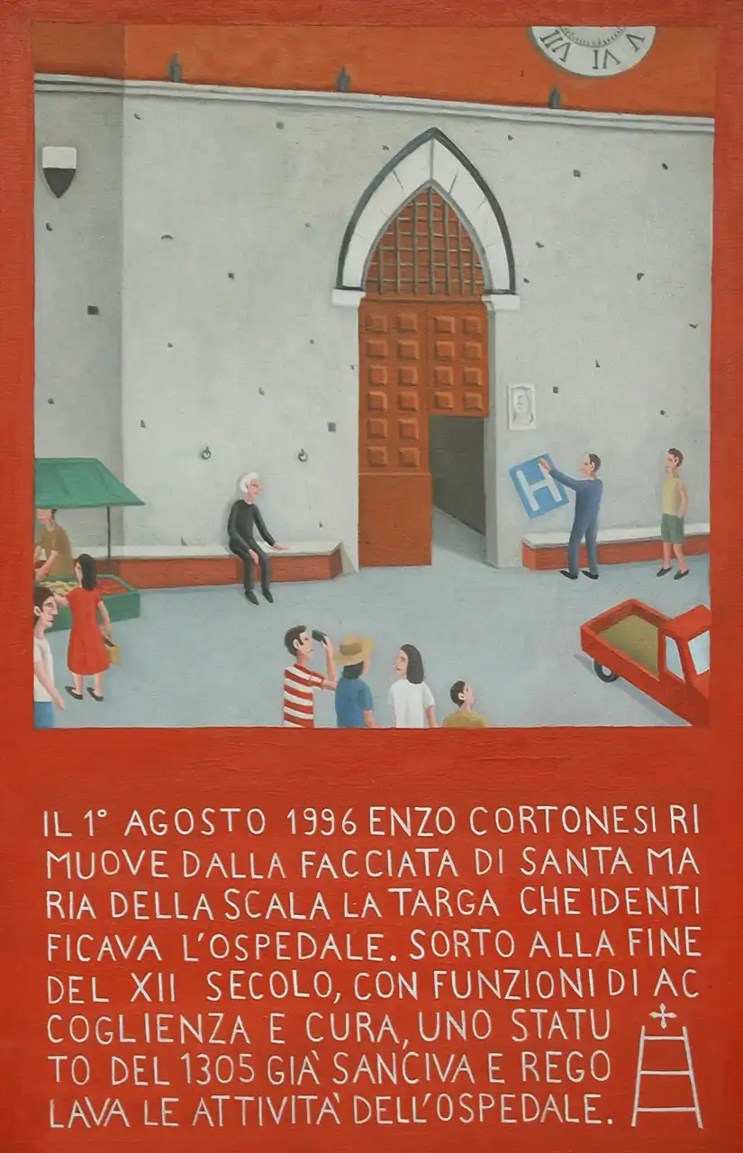 Tav. CXXIV – Santa Maria della Scala, Olio su tavoletta di legno, 22 × 34 cm, Franco Biagioni