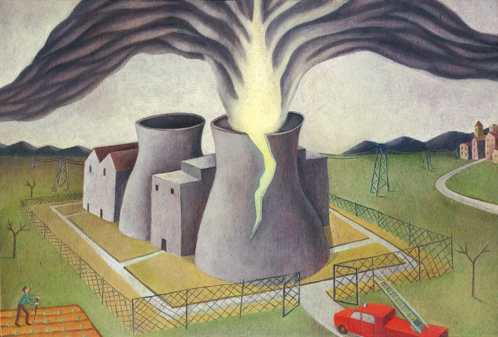 Tav. IV – Chernobyl, Olio su tavoletta di legno, 37,5 × 25,5 cm, Franco Biagioni