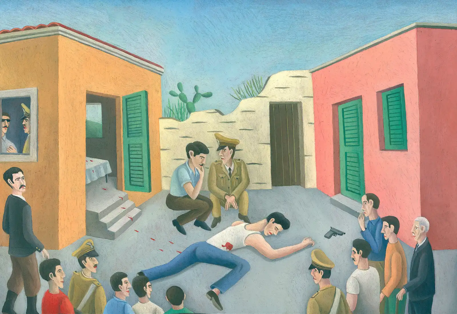 Tav. LXII – Il Bandito Giuliano, Olio su tavoletta di legno, 32 × 22 cm, Franco Biagioni