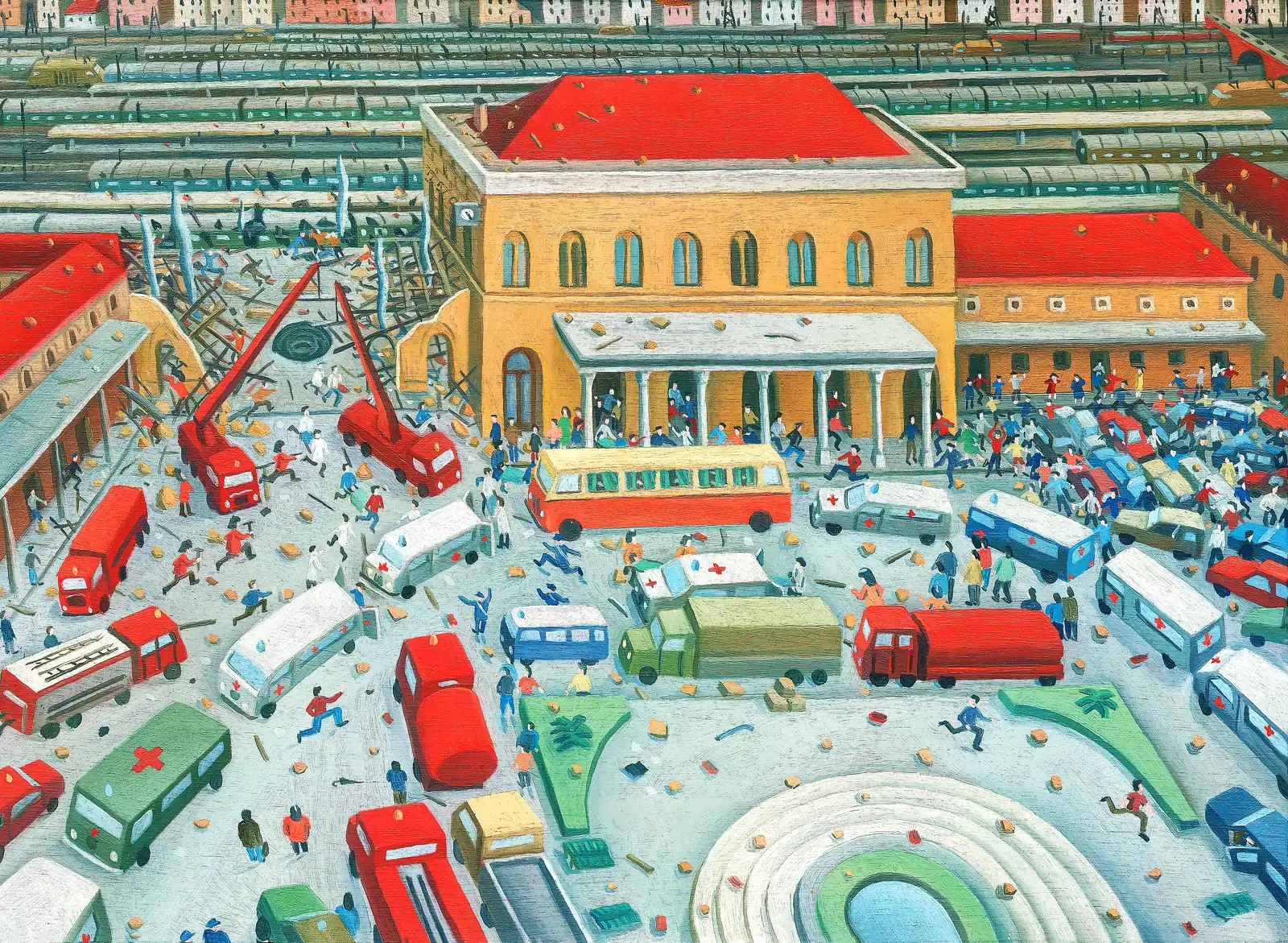 Tav. LXVIII – La Stazione di Bologna, Olio su tavoletta di legno, 31 × 23 cm, Franco Biagioni