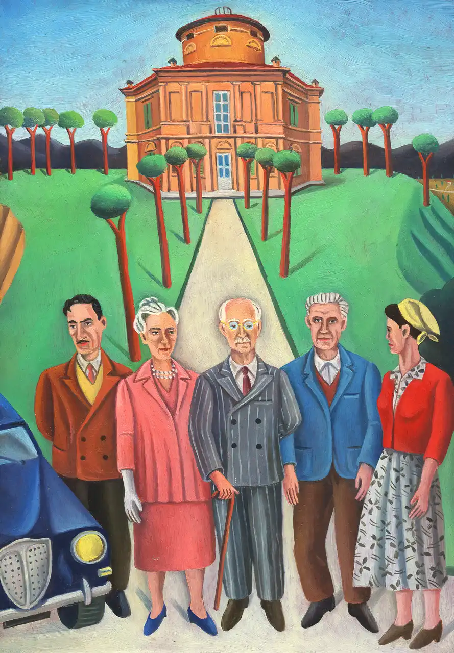 Tav. LXXXI – Luigi Einaudi alla Zizzola, Olio su tavoletta di legno, 21 × 30 cm, Franco Biagioni