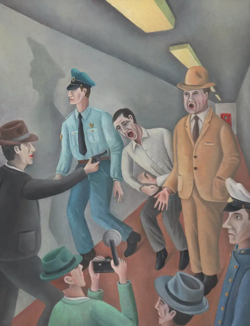 Tav. XXVIII – Lee Harvey Oswald, Olio su tavoletta di legno, 22,5 × 29 cm, Franco Biagioni