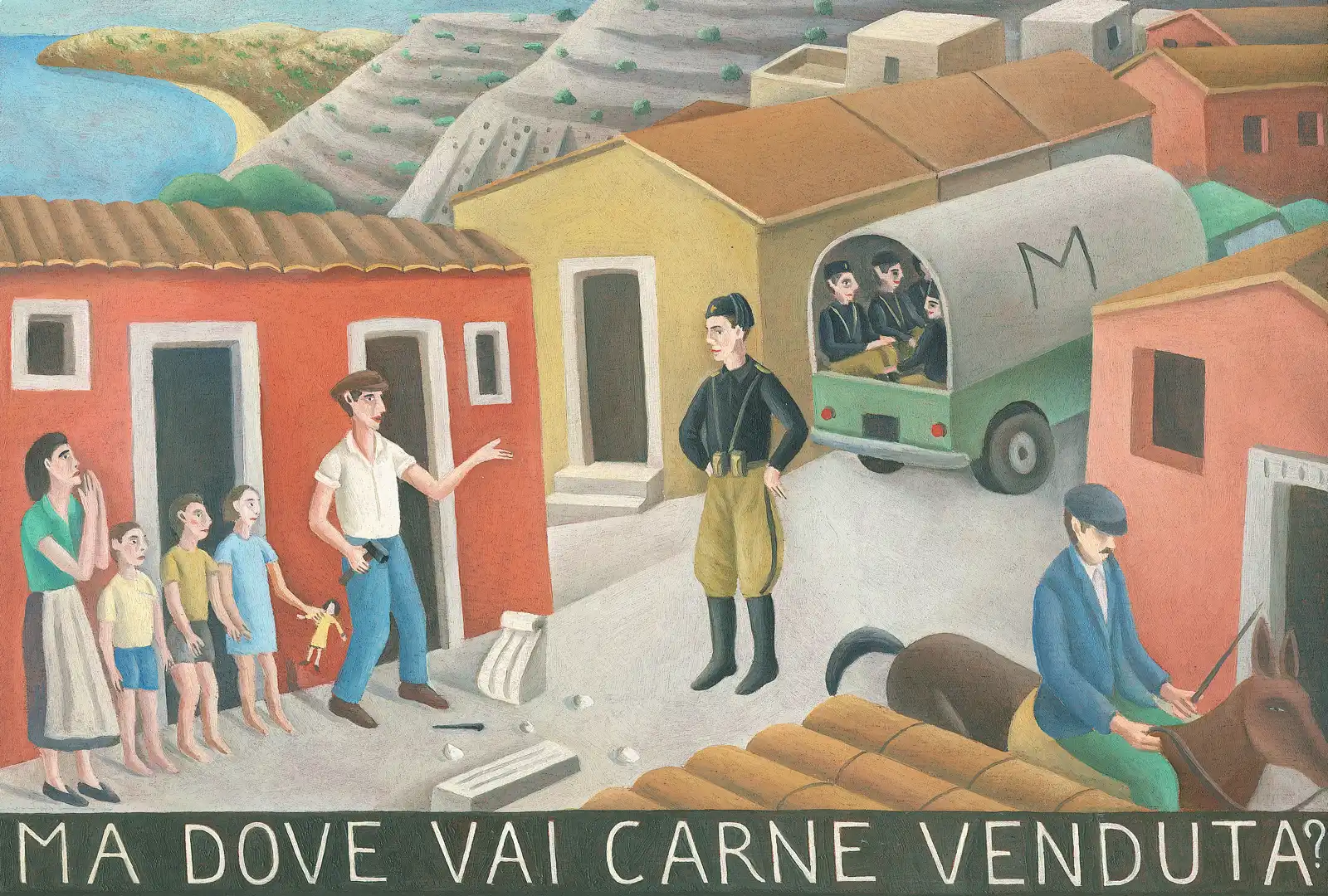 Tav. XXXI – Il Battaglione “M”, Olio su tavoletta di legno, 33 × 22,5 cm, Franco Biagioni